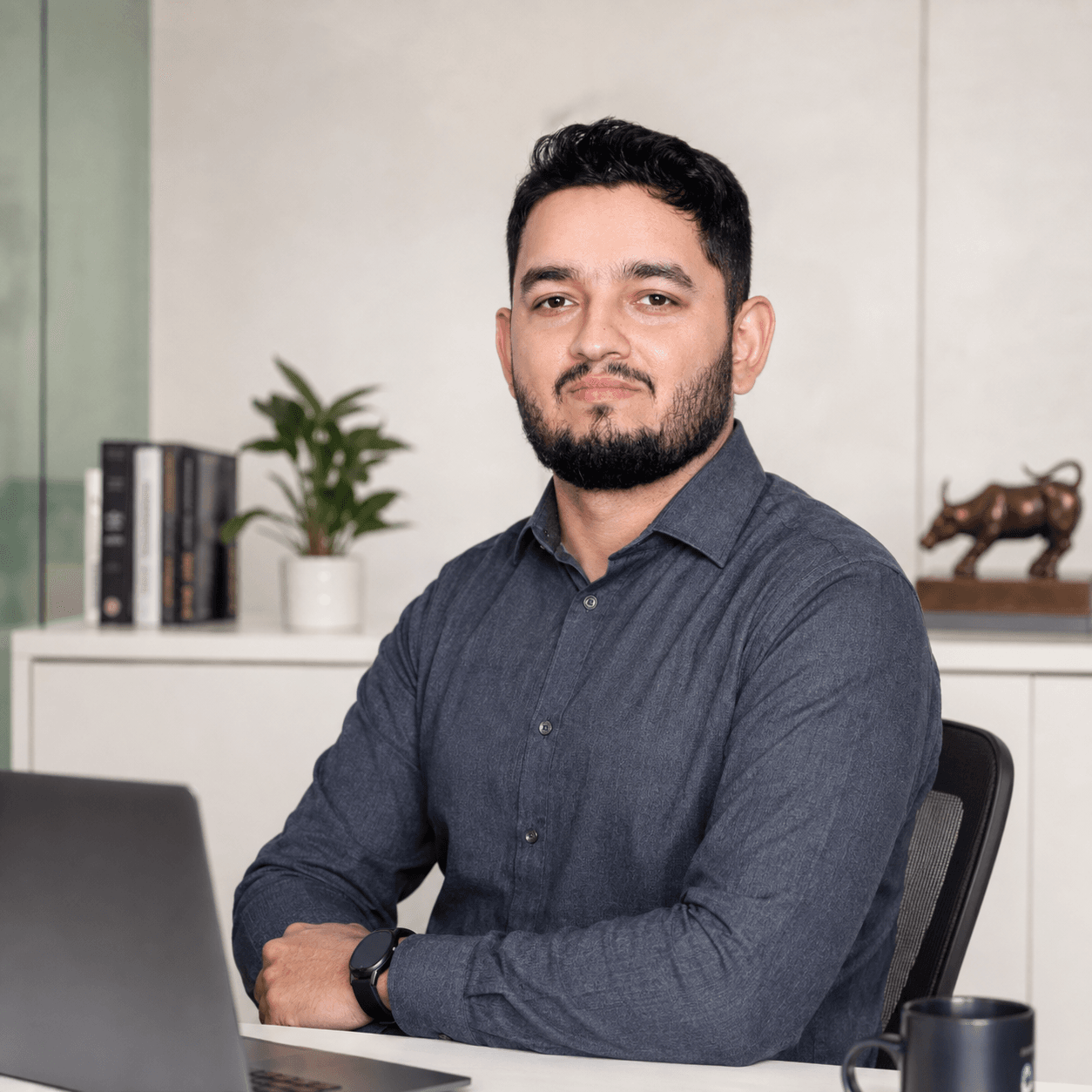 Vaibhav Sharma in his workspace.